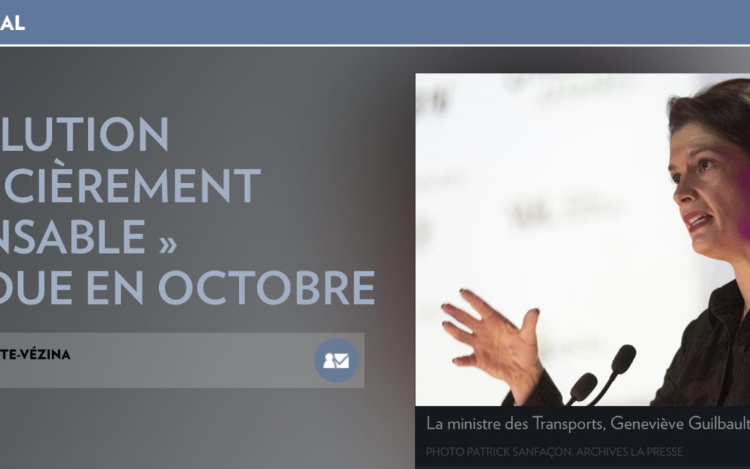 REM DE L’EST – UNE SOLUTION « FINANCIÈREMENT RESPONSABLE » ATTENDUE EN OCTOBRE