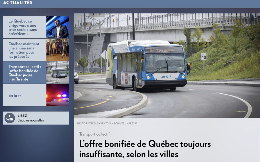 L&rsquo;offre bonifiée de Québec toujours insuffisante, selon les villes