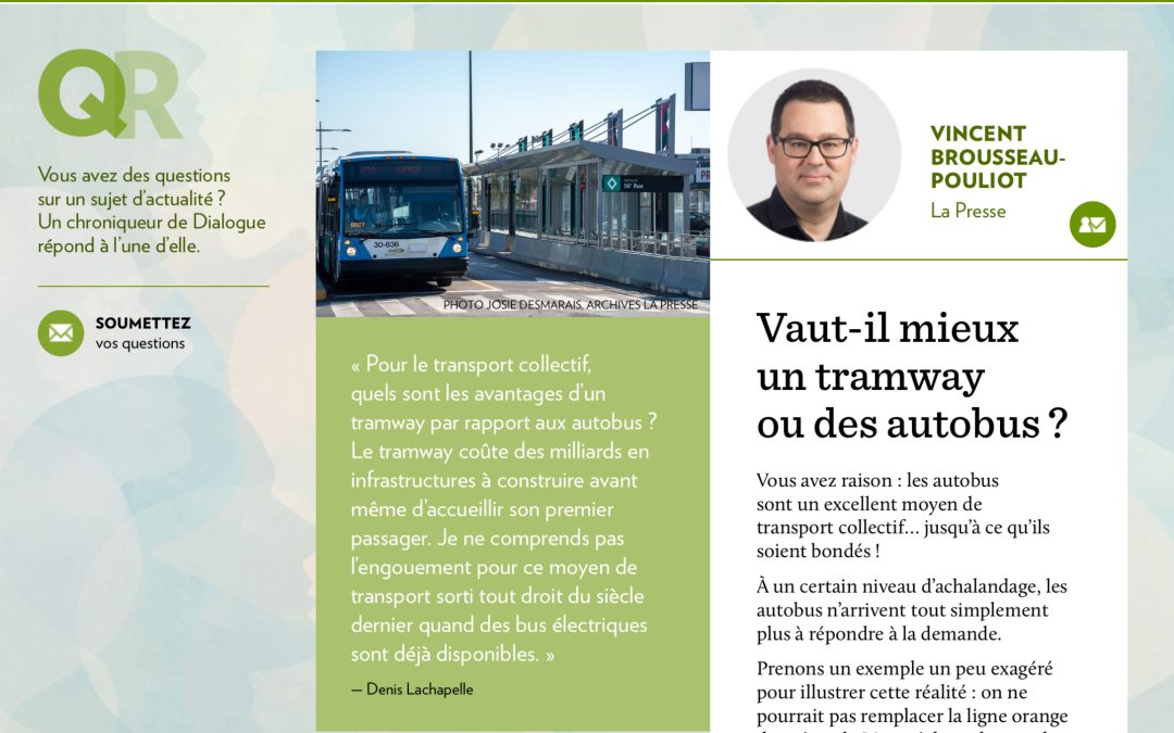 Vaut-il mieux un tramway ou des autobus ?